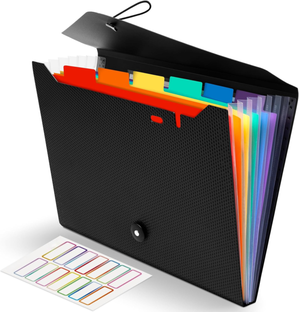Expanding File Folder with Button and Elastic Band Closure - Image 6
